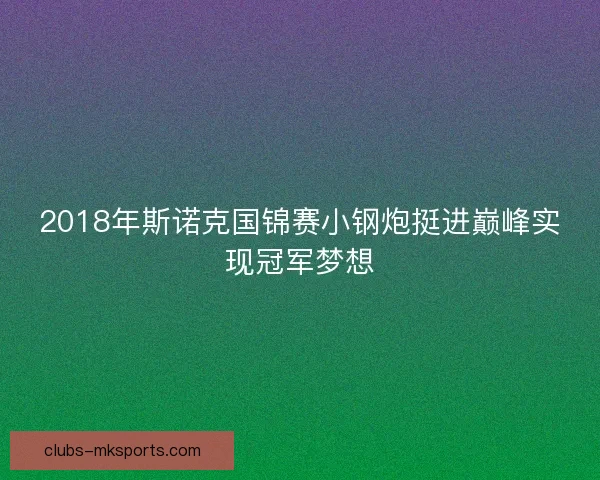 2018年斯诺克国锦赛小钢炮挺进巅峰实现冠军梦想 2018年斯诺克国锦赛小钢炮挺进巅峰实现冠军梦想